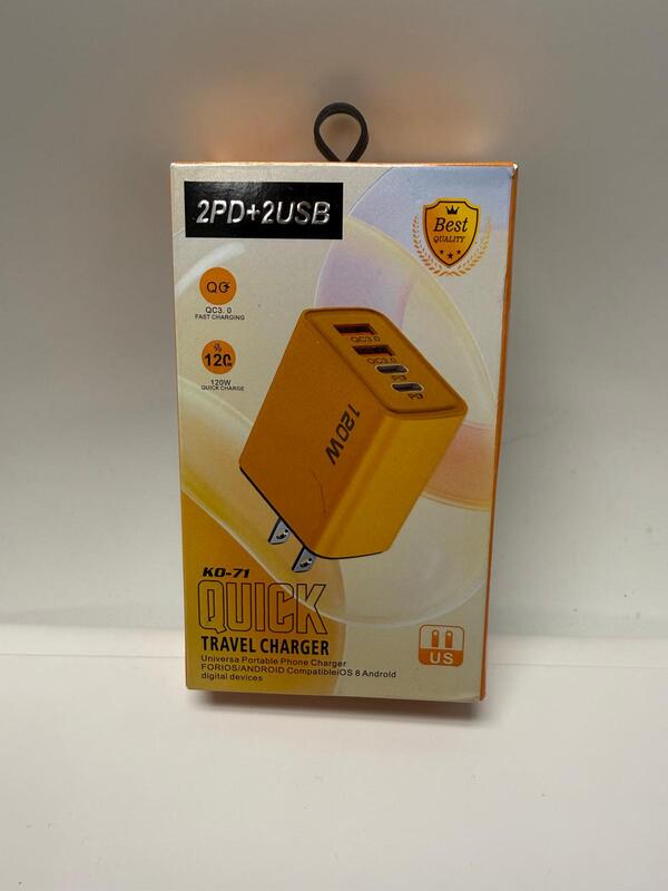 KO-71 120W Quick Travel Charger – 2PD + 2USB Fast Charging Adapter (QC 3.0)