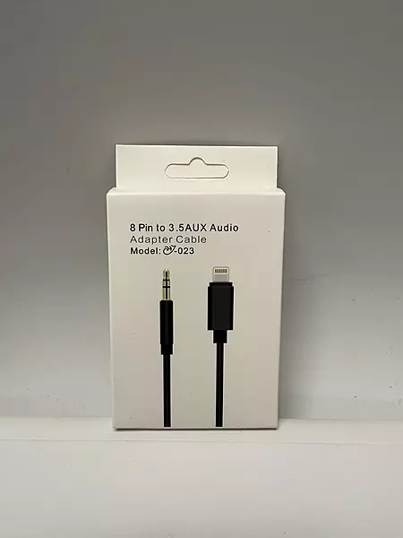 O-023 8-Pin to 3.5mm AUX Audio Adapter Cable – Lightning to AUX Converter