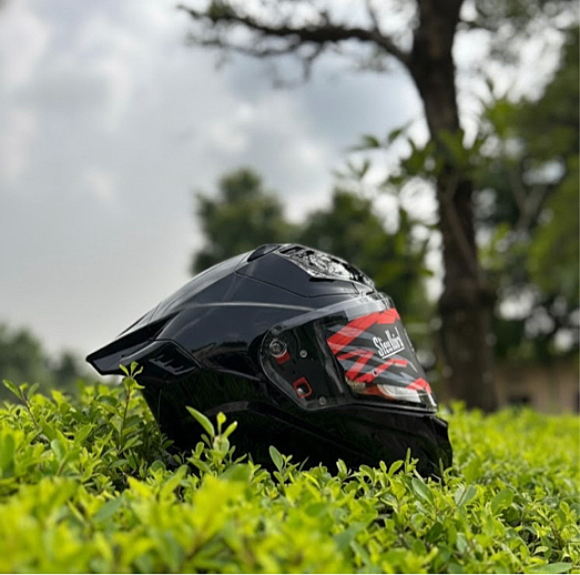 STEELBIRD SBH-61 ISS SXE GLOSSY MATT BLACK WITH AFS EDITION C/V 600MM (WITH ANTIFOG)