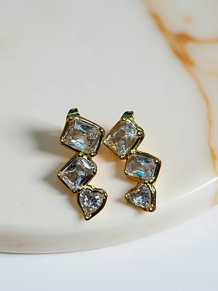 Crystal embellished drop earrings