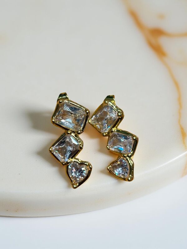 Crystal embellished drop earrings