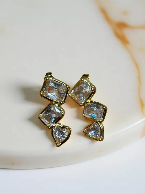 Crystal embellished drop earrings