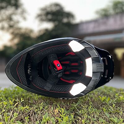 STEELBIRD SBH-61 ISS SXE RACE-X MATT BLACK/BLUE C/V 620MM WITH ANTIFOG(EXLUSIVE)