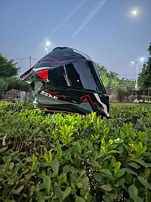 STEELBIRD SBH-61 ISS SXE RACE-X MATT BLACK/RED C/V 600MM WITH ANTIFOG(EXLUSIVE)