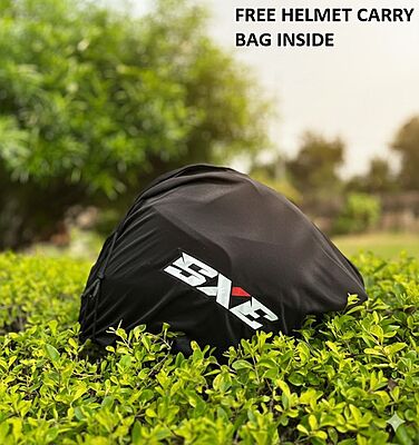 STEELBIRD SBH-61 ISS SXE RACE-X GLOSSY BLACK/RED C/V 580MM WITH ANTIFOG(EXLUSIVE)