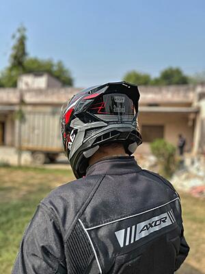 STEELBIRD SBH-61 ISS SXE RACE-X MATT BLACK/RED C/V 600MM WITH ANTIFOG(EXLUSIVE)