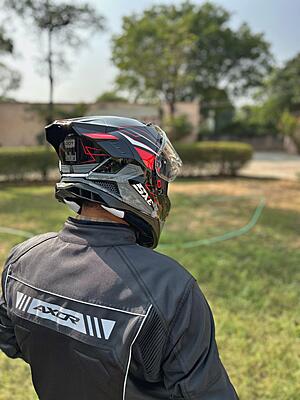 STEELBIRD SBH-61 ISS SXE RACE-X MATT BLACK/RED C/V 620MM WITH ANTIFOG(EXLUSIVE)