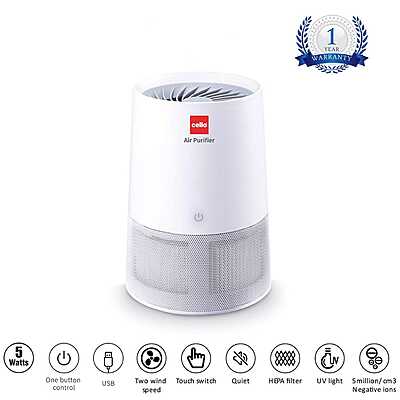 Top view of Cello AP-100 showing the one-button touch control.