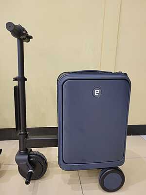 ASTER 20L Electric Suitcase Black, Aluminum Alloy Frame Portable Rideable Suitcase, 73.26WH Removable Battery Speed 13km/h, Load 110kg, Motorized Luggage for Adults Travel Storage Case