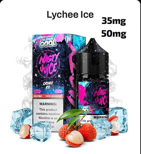 Nasty Salt Super Cool Lychee Ice 35MG 30ML Original - Hachi Tobacco Dubai UAE