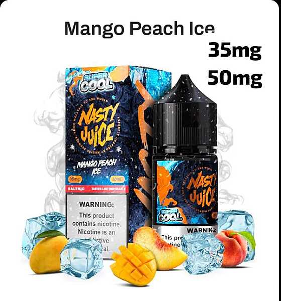Nasty Salt Super Cool Mango Peach Ice 50MG 30ML Original - Hachi Tobacco Dubai UAE