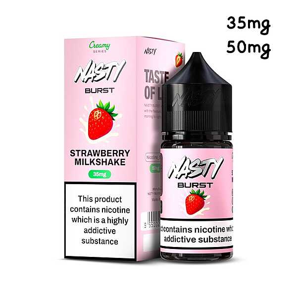 Nasty Salt Strawberry Milkshake 50MG 30ML Original - Hachi Tobacco Dubai UAE