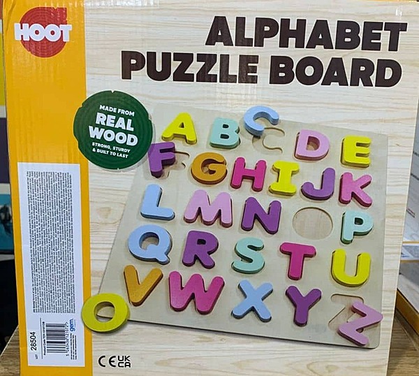 Wooden Chunky Alphabet & Number Board