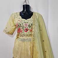 K0182: Ready To Ship Beautiful Designer Peplum Style Lehenga Set