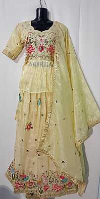 K0182: Ready To Ship Beautiful Designer Peplum Style Lehenga Set