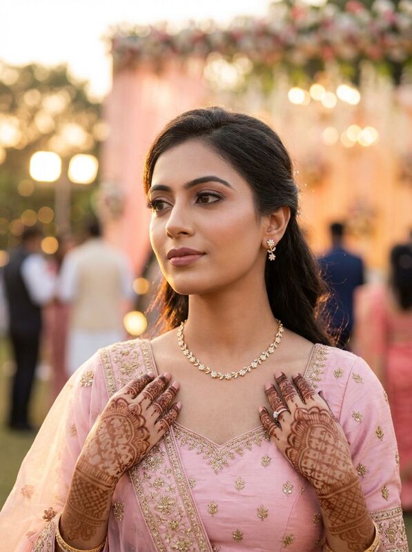 AD stone White necklace with earrings