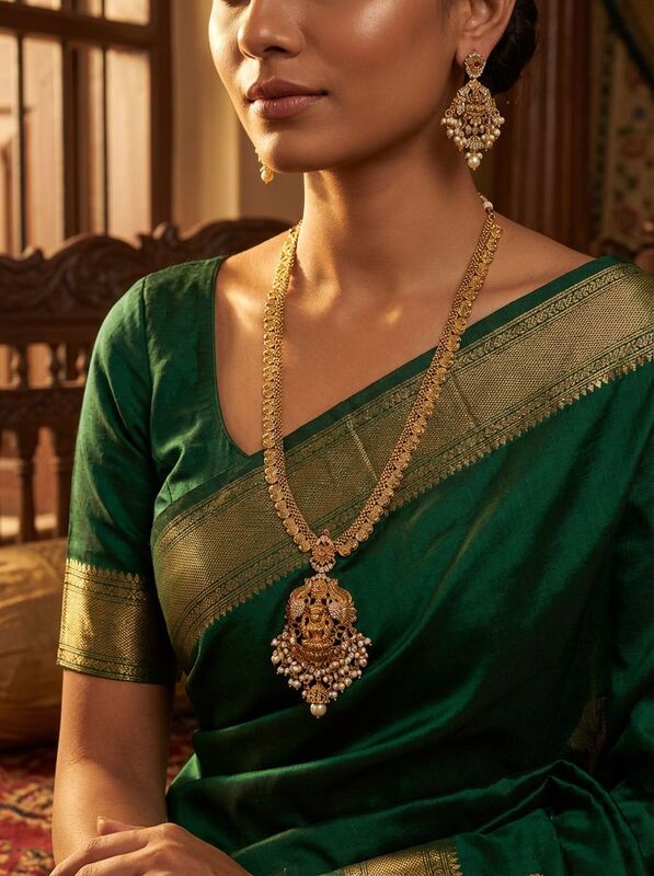 Coin Lakshmi Haram with Earrings