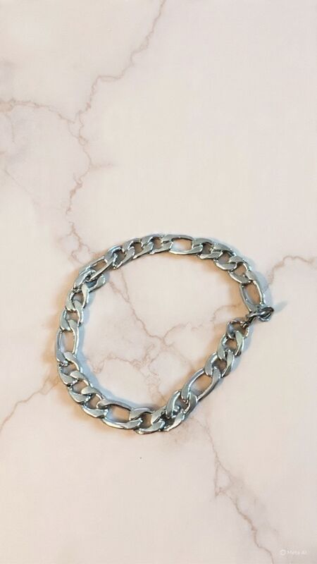 Stainless Steel Figaro Chain Bracelet