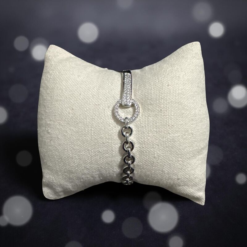 Crystal Embellished Interlock Cuff Bracelet