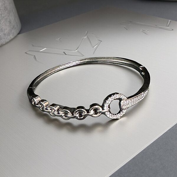 Crystal Embellished Interlock Cuff Bracelet