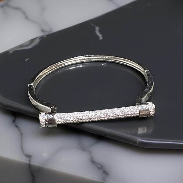 Crystal Embellished Horseshoe Pave Bangle