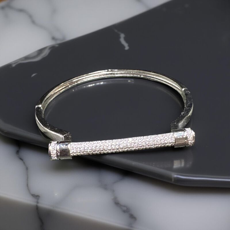 Crystal Embellished Horseshoe Pave Bangle
