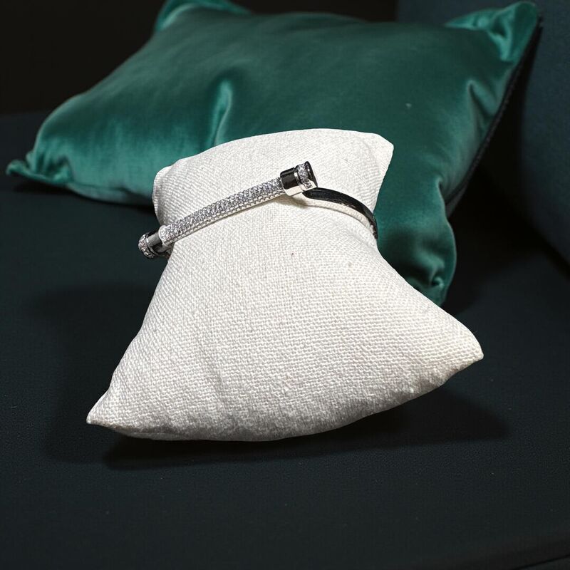 Crystal Embellished Horseshoe Pave Bangle