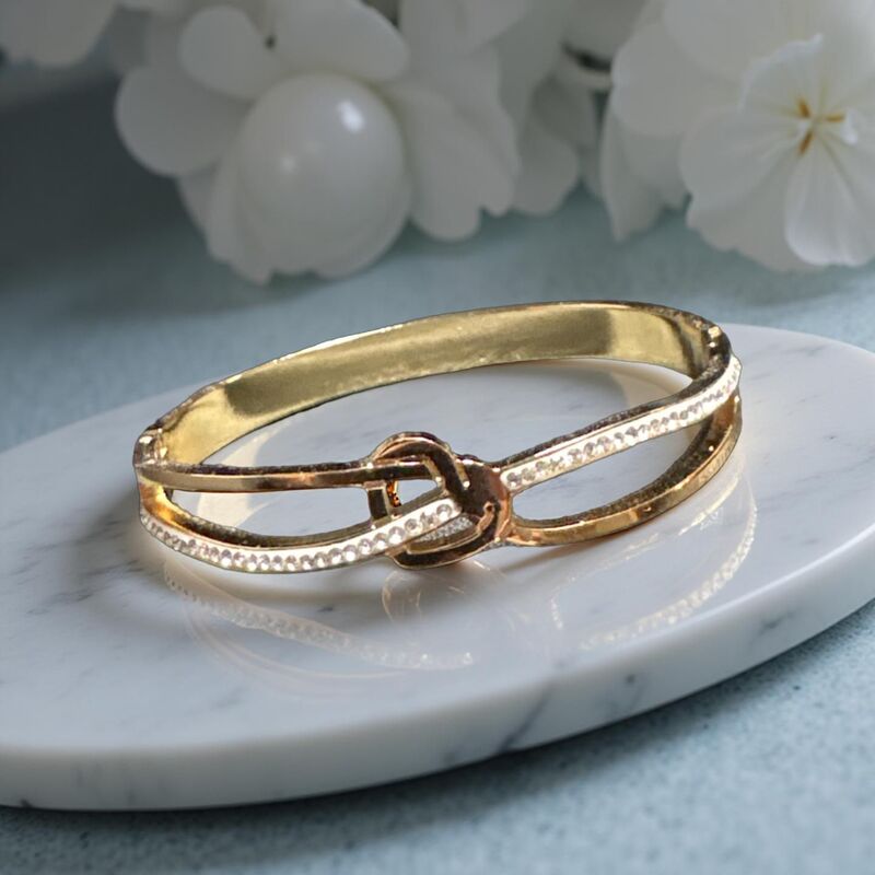 Crystal Embellished Heart knot Bracelet