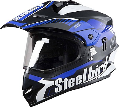 STEELBIRD SBH-13 AIRBORNE MATT BLACK/BLUE+P-CAP C/V (L) STEELBIRD SBH-13 AIRBORNE MATT BLACK/BLUE+P-CAP C/V (L)