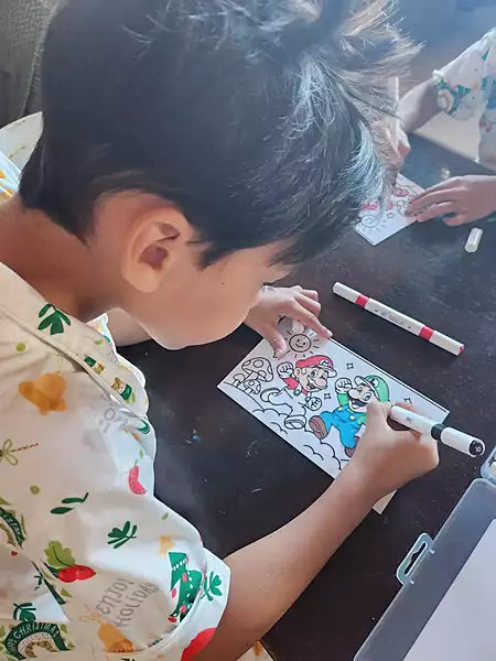 Colour-In Keepsake Art - Mario and Luigi