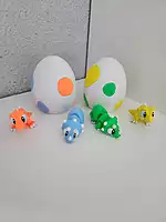 Dino Egg with flexi Triceratops and T-Rex