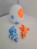 Dino Egg with flexi Triceratops and T-Rex