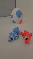 Dino Egg with flexi Triceratops and T-Rex