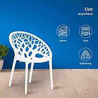 Nilkamal Crystal Polypropylene Premium Chair (Milky White)