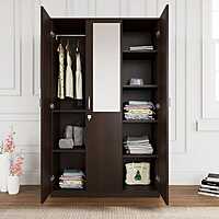 Nilkamal Willy 3 Door Wardrobe with Mirror (New Wenge)