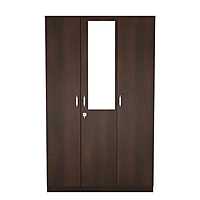Nilkamal Willy 3 Door Wardrobe with Mirror (New Wenge)