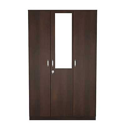 Nilkamal Willy 3 Door Wardrobe with Mirror (New Wenge)