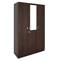 Nilkamal Willy 3 Door Wardrobe with Mirror (New Wenge)