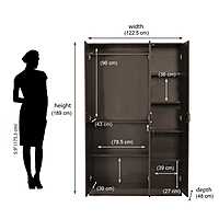 Nilkamal Willy 3 Door Wardrobe with Mirror (New Wenge)