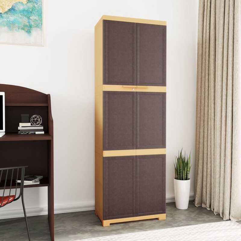 Nilkamal Freedom Mini Large (FML) Plastic Storage Cabinet (Weathered Brown / Biscuit)