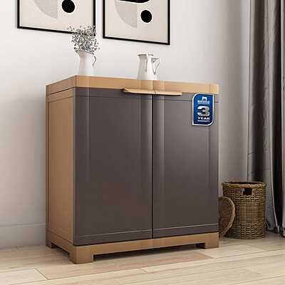 Nilkamal Freedom Mini Small (FMS) Plastic Storage Cabinet/Bookshelf (Weathered Brown / Biscuit)