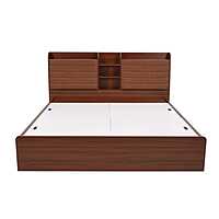 Nilkamal Tokyo Calipso Queen Bed Without Storage (Classic Plank Walnut)
