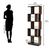 Nilkamal Checkers 5 Tier Book Shelf (Walnut)