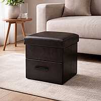 Nilkamal Flexi Small Foldable Ottoman with 1 Drawer (Brown)
