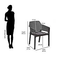 Nilkamal Orchid 1 + 4 Chair Plastic Dining Set (Season Rust Brown)