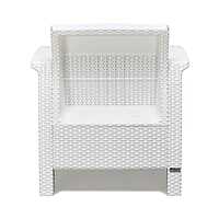 Nilkamal Goa Plastic 1 Seater Sofa with Cushion (Milky White and Grey)