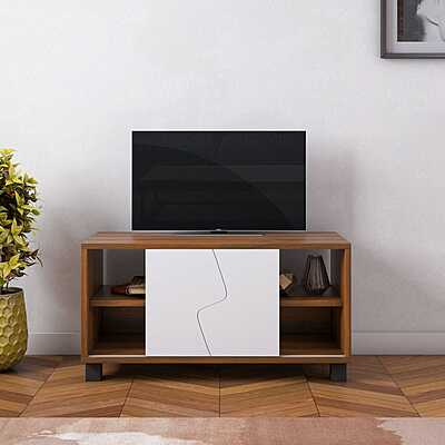 Nilkamal Clive TV Unit (Walnut and White)