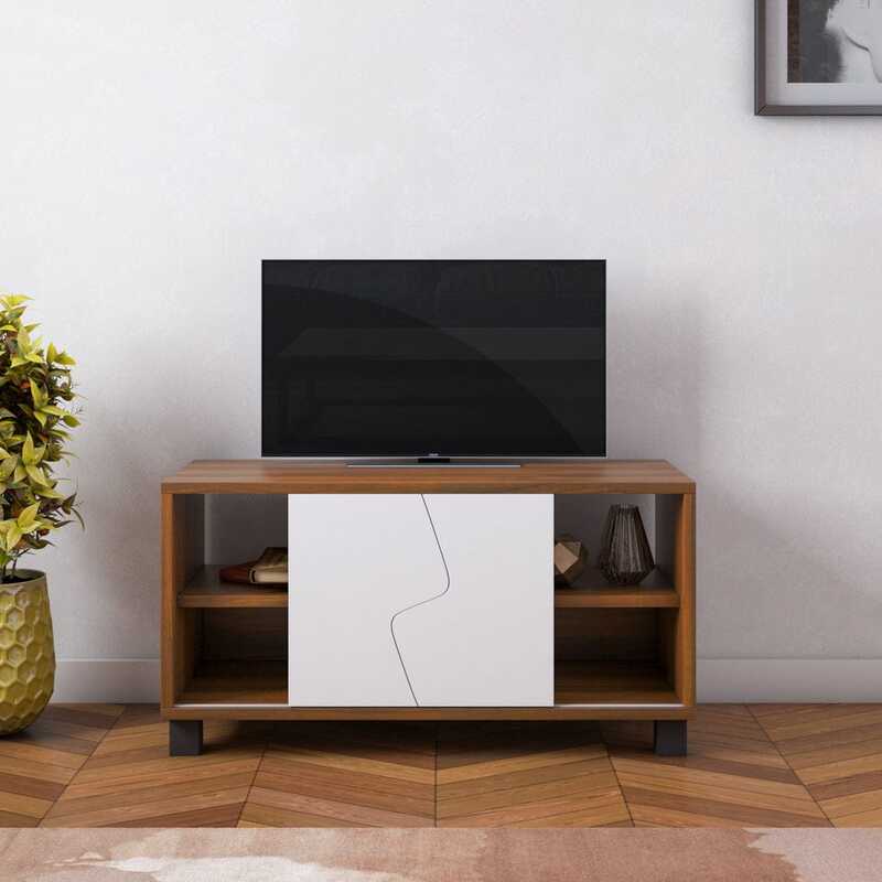 Nilkamal Clive TV Unit (Walnut and White)