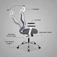 Nilkamal Verona High Back Office Chair (White & Grey)