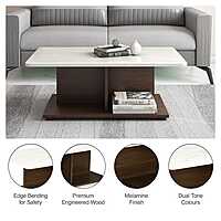 Nilkamal Luca Coffee Table (Legno Oak & Frosty White)
